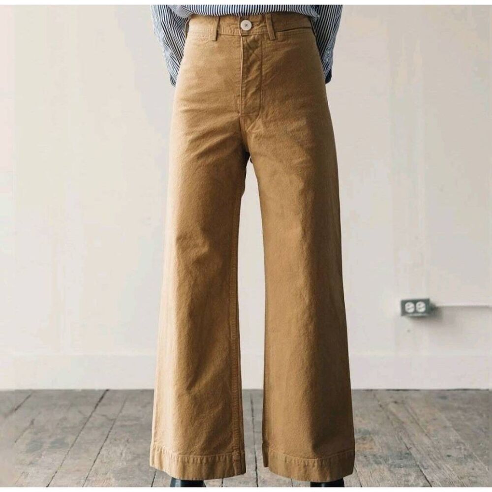Jesse Kamm sailor wide leg canvas pants in tobacco size 0